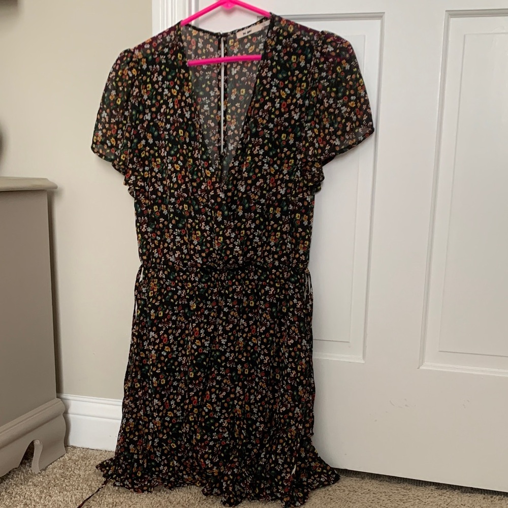 Floral Black Dress